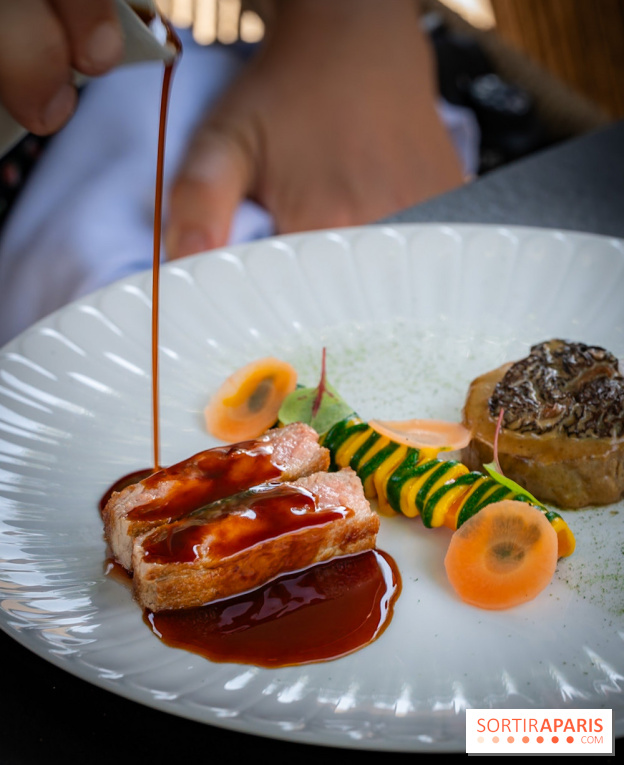 Restaurant Papylless à Bois-le-Roi - les photos - Veau du Cantal de Didier Puech En trois services, légumes de la ferme des Gogottes