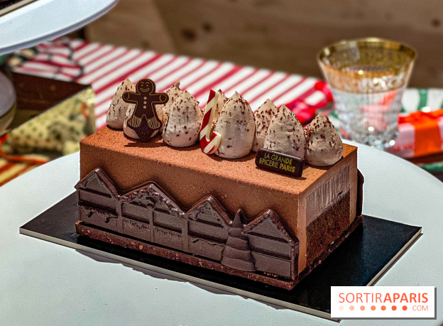 Bûches de Noël 2025 de La Grande Epicerie de Paris : trois gâteaux dans l'esprit des marchés de Noël