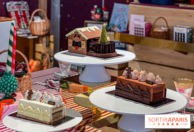 Bûches de Noël 2025 de La Grande Epicerie de Paris : trois gâteaux dans l'esprit des marchés de Noël