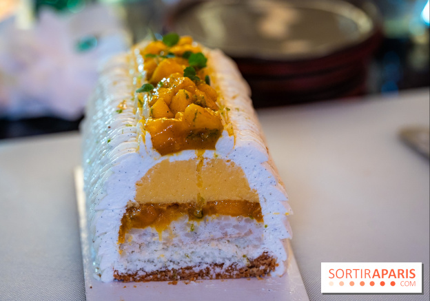 Bûche de Noël Paris-Brest pistache et tropicale de Nour Kandler - Lalla Coffee - A7C02415