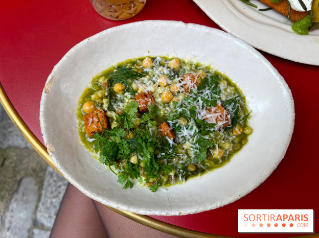 Chez Carrie - Pois chiche, fregola sarda, bouillon, pistou