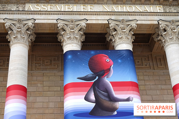 Seth habille la colonnade de l’Assemblée nationale - nos photos