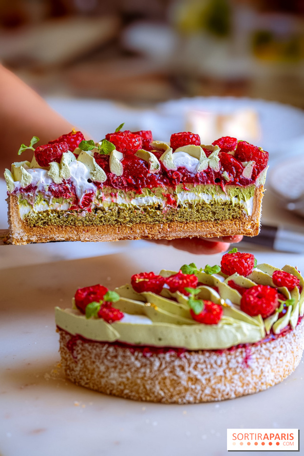 Les pâtisseries de Nour Kandler, la collection estivale en photos - tarte matcha coco framboise