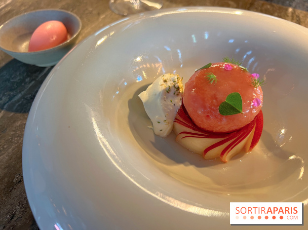 Eskal - Dessert pêche sorbet piment