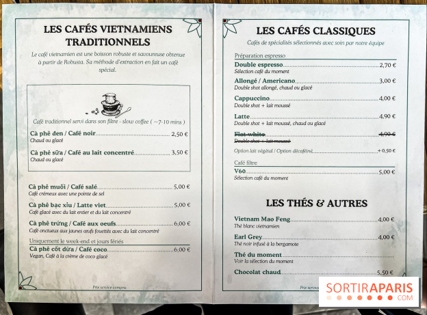 Hoa Cà Phê : le coffee shop vietnamien aux banh mi originaux et végétariens - menu - carte
