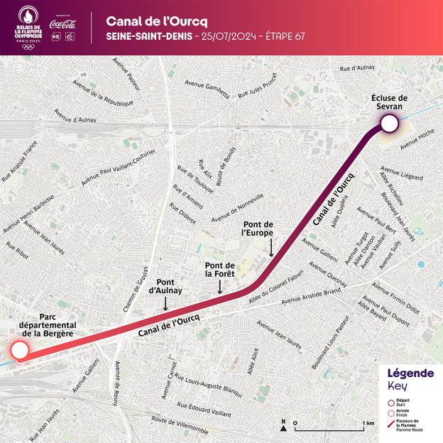 JO Paris 2024 : Le Parcours de la flamme Olympique en Seine-Saint-Denis - Canal de l'Ourcq