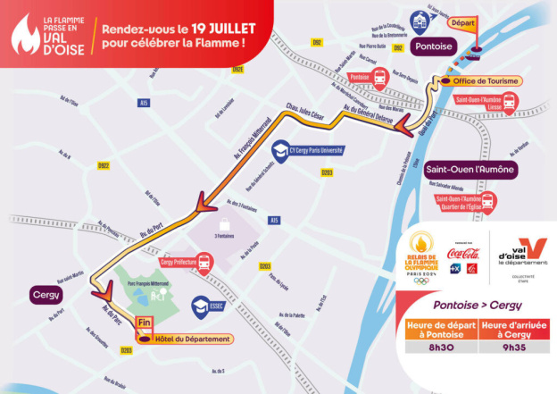 JO Paris 2024 : Parcours de la flamme Olympique dans le Val d’Oise - Pontoise et Cergy