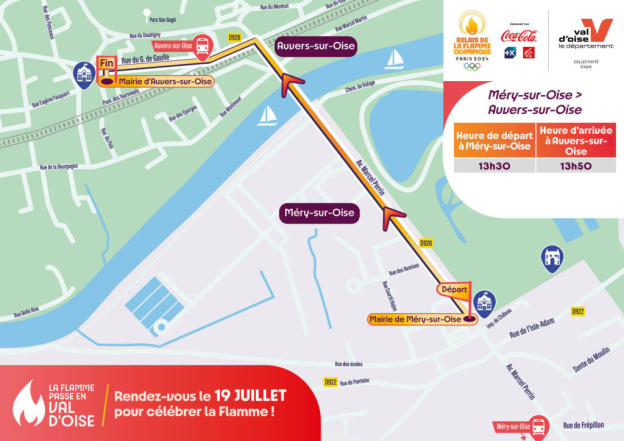 JO Paris 2024 : Parcours de la flamme Olympique dans le Val d’Oise - Méry-sur-Oise et Auvers-sur-Oise