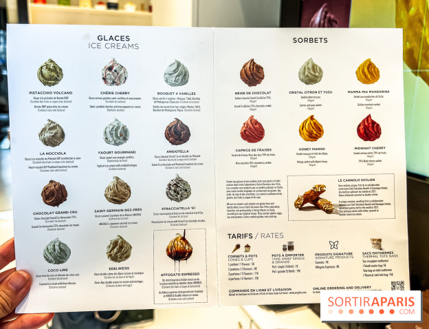 Angiolo, le nouveau glacier du 6e qui régale Saint-Germain-des-Près - carte des glaces