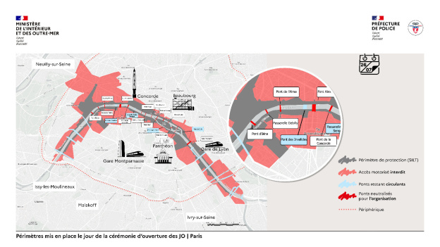 Cérémonie d'ouverture des JO Paris 2024, tout savoir pour bien s'organiser : périmètre SILT