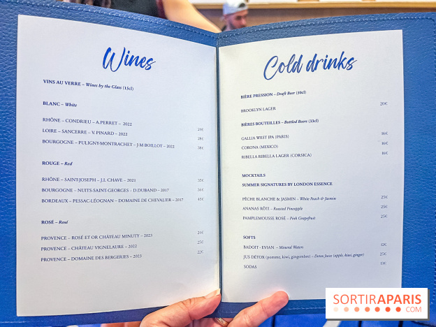 Découvrez le Sport bar caché du George V pendant les JO Paris 2024 - carte - menu