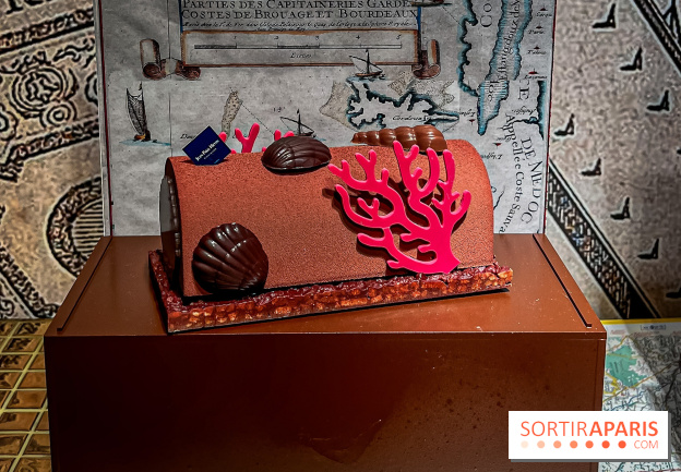 Les bûches de Noël 2024 de Jean-Paul Hévin, le maitre du chocolat : bûche corail