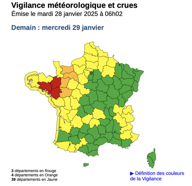 Tempête Herminia : Paris et l'Île-de-France en vigilance jaune pour vent violent ce mardi