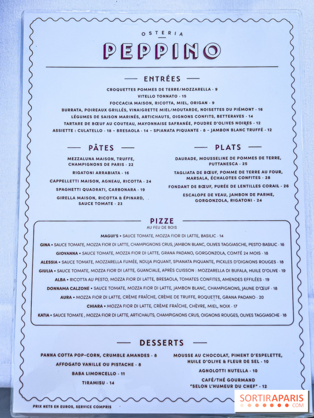 Peppino, le restaurant Italien à Puteaux : menu - carte