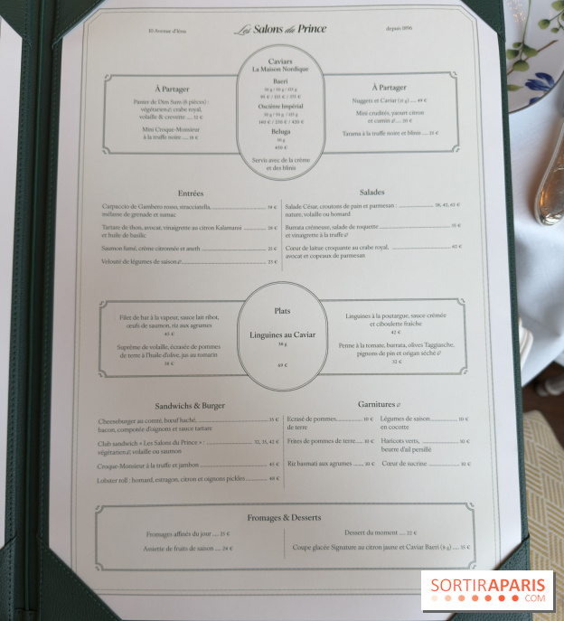 Les Salons du Prince, le nouveau restaurant du Shangri-La inspiré de la Belle Epoque se dévoile, carte menu