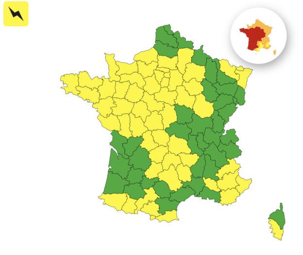 Vigilance jaune orages en Île-de-France ce lundi 22 juin 2026