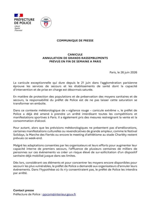 Marche des Fiertés et Solidays annulés à Paris en raison de la canicule, c'est confirmé !