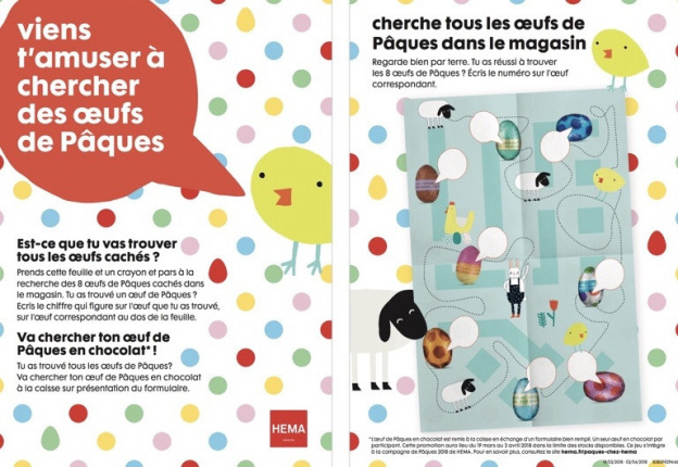 Chasse aux oeufs de Pâques 2018 dans les magasins Hema