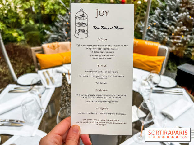 Le nouveau tea time du Joy à l'Hôtel Fouquet's Paris - menu - carte