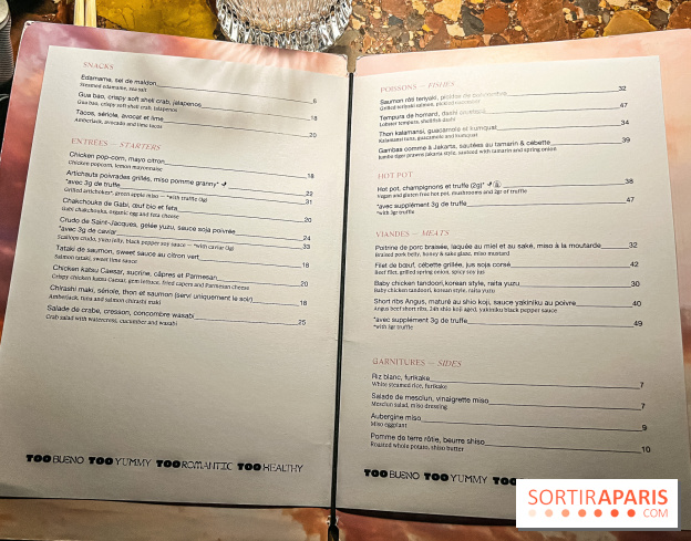 Too Restaurant, le restaurant panoramique de Paris, menu et photos