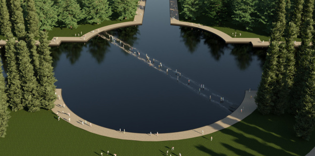 Le Gué, l'installation insolite qui vous fait marcher sur l'eau au Domaine de Sceaux