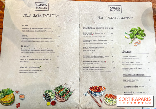 Saigon d’Antan, le restaurant vietnamien authentique à Paris près du Jardin du Luxembourg - carte - menu