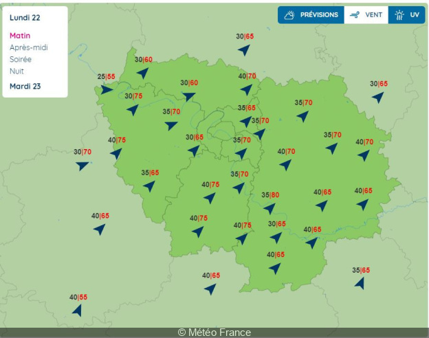 Tempête Isha : Paris et toute l'Île-de-France sont en alerte en janvier pour les violences cette nuit