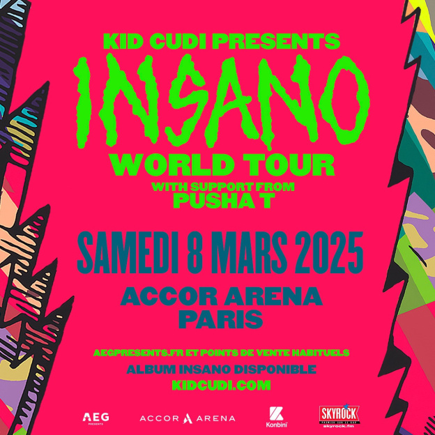 Kid Cudi en concert à l'Accor Arena de Paris en mars 2025