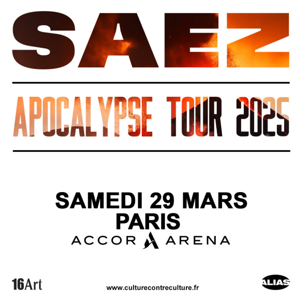 Saez en concert à l’Accor Arena de Paris en mars 2025