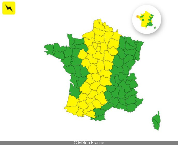 Orages : Paris et toute l'Île-de-France en vigilance jaune ce lundi