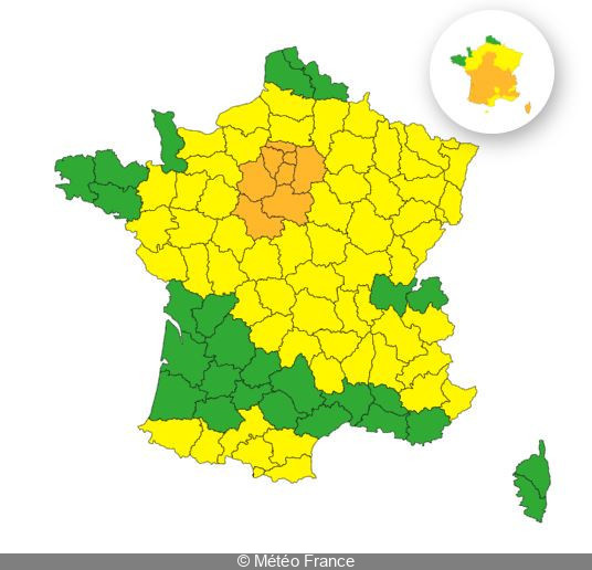 Orages : Paris et l'Île-de-France désormais en vigilance orange ce mardi