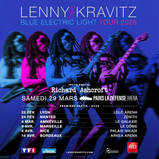 Lenny Kravitz en concert à Paris La Défense Arena en mars 2025