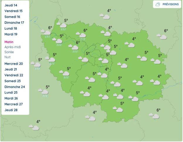 Météo à Paris et en Île-de-France : baisse des températures attendue la semaine prochaine