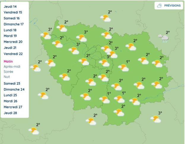 Météo à Paris et en Île-de-France : baisse des températures attendue la semaine prochaine