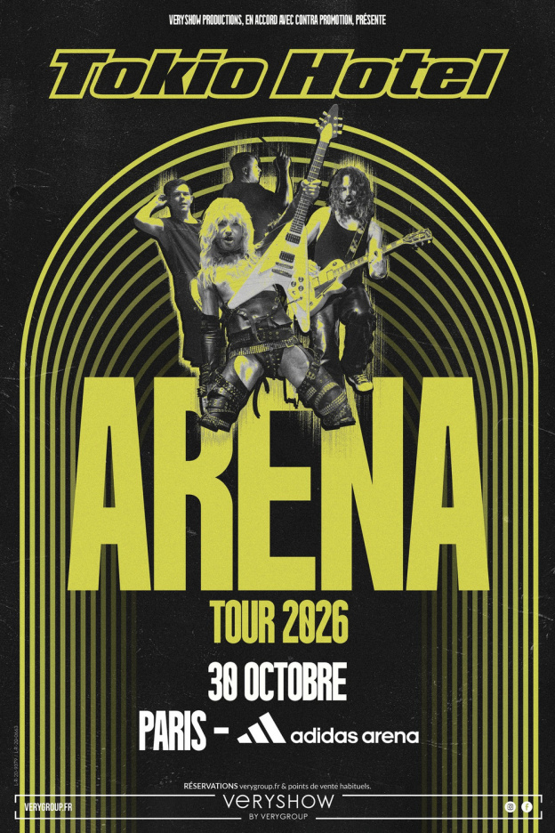 Tokio Hotel en concert à l'Adidas Arena à Paris en octobre 2026