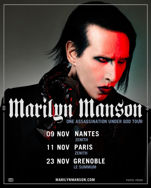 Marilyn Manson en concert au Zénith de Paris en novembre 2025