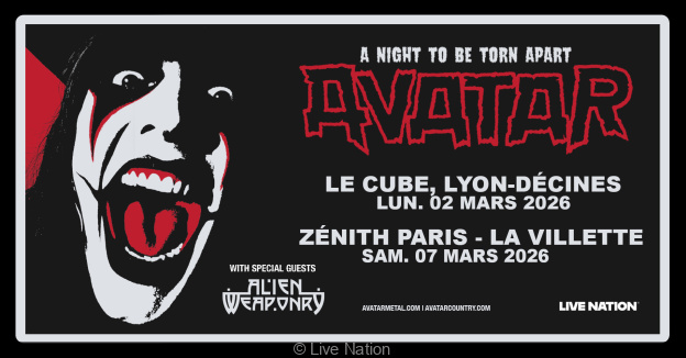 Avatar en concert au Zénith de Paris en mars 2026