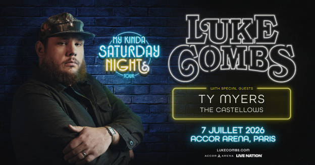 Luke Combs en concert à l'Accor Arena de Paris en juillet 2026
