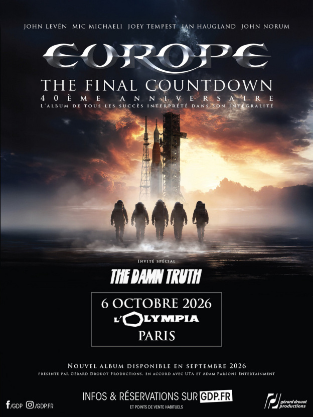 Europe fête les 40 ans de "The Final Countdown" à l'Olympia à Paris en décembre 2026