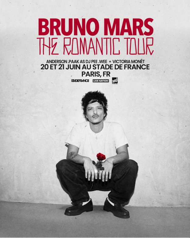 Bruno Mars en concert au Stade de France en juin 2026