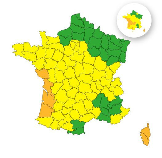 Tempête Nils : Paris et l'ensemble de l'Île-de-France en vigilance jaune