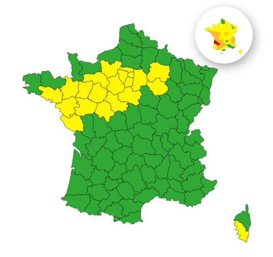 Pluie-inondation : l'ensemble de l'Île-de-France est désormais placé en vigilance jaune ce vendredi