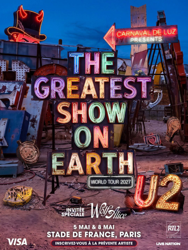 U2 annonce deux concerts au Stade de France en mai 2027