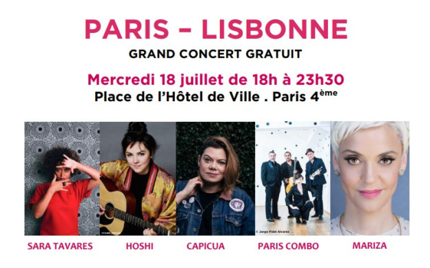 Festival Paris l'été 2018 : Paris-Lisbonne, grand concert gratuit sur le Parvis de l'Hôtel de Ville