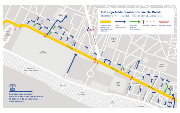 Pistes cyclables à Paris : la rue de Rivoli entièrement réservée aux vélos et aux piétons