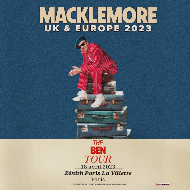 Macklemore live in April 2023, at Paris Zénith, extra date