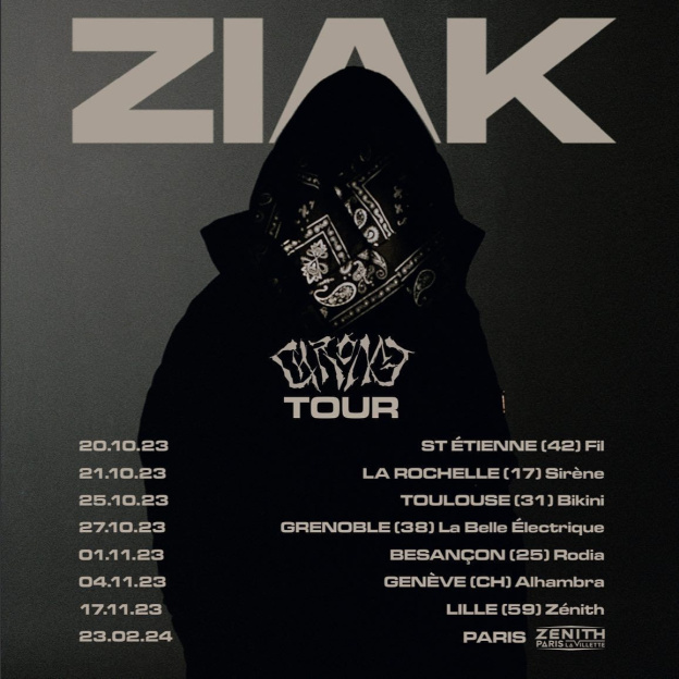 Ziak en concert au Zénith de Paris en février 2024