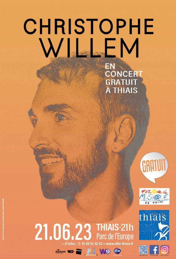 Fête de la Musique 2023 : Christophe Willem en concert gratuit à Thiais
