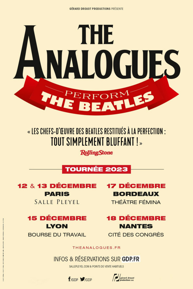 The Analogues : le meilleur des Beatles en concert à la Salle Pleyel en décembre 2023