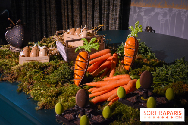 Oeuf de Pâques 2022 par Yann Brys à l'hôtel Sinner : une  audacieuse carotte en chocolat